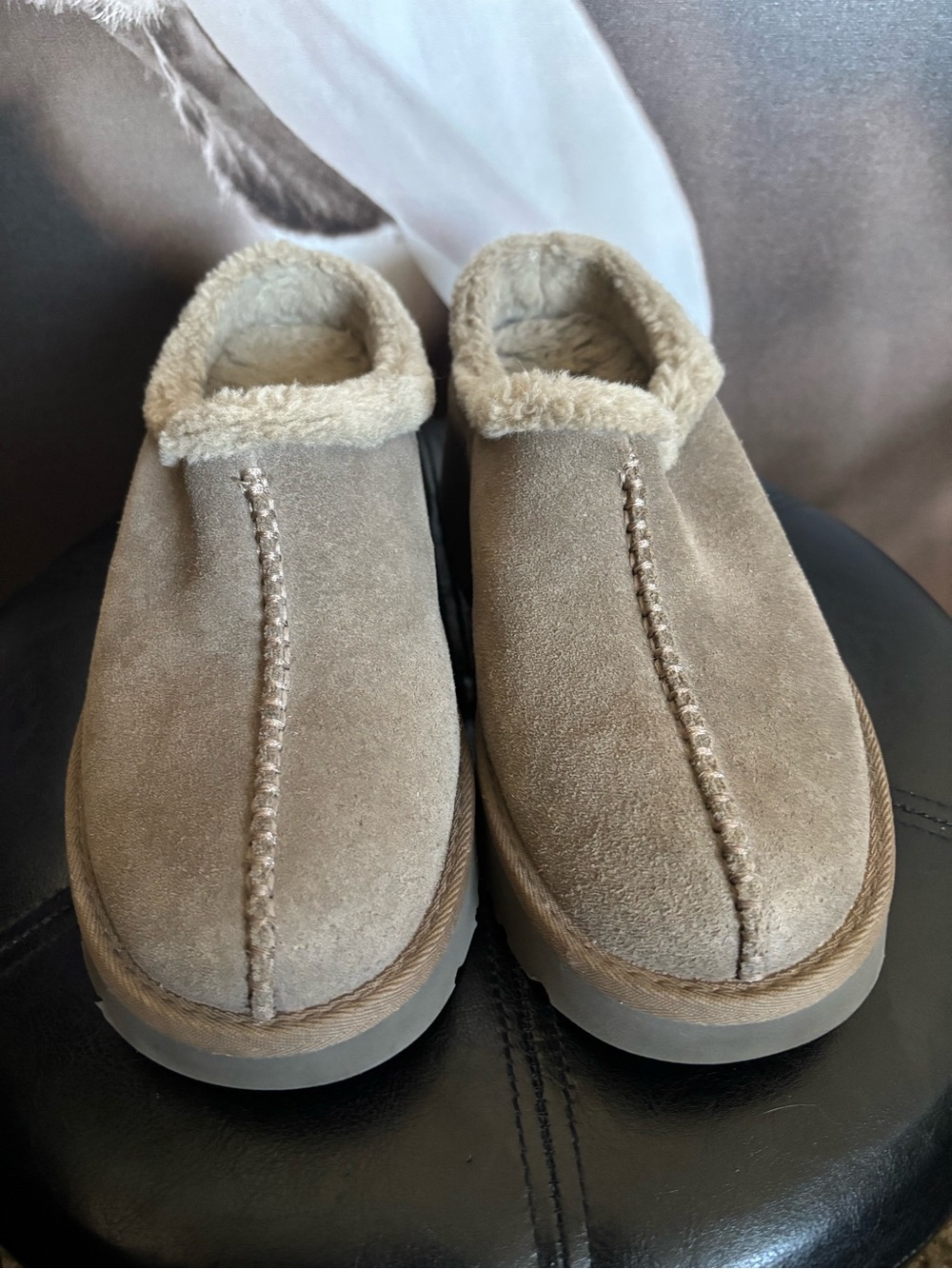 UGG Womens Suede Slip-On Moccasin in Taupe